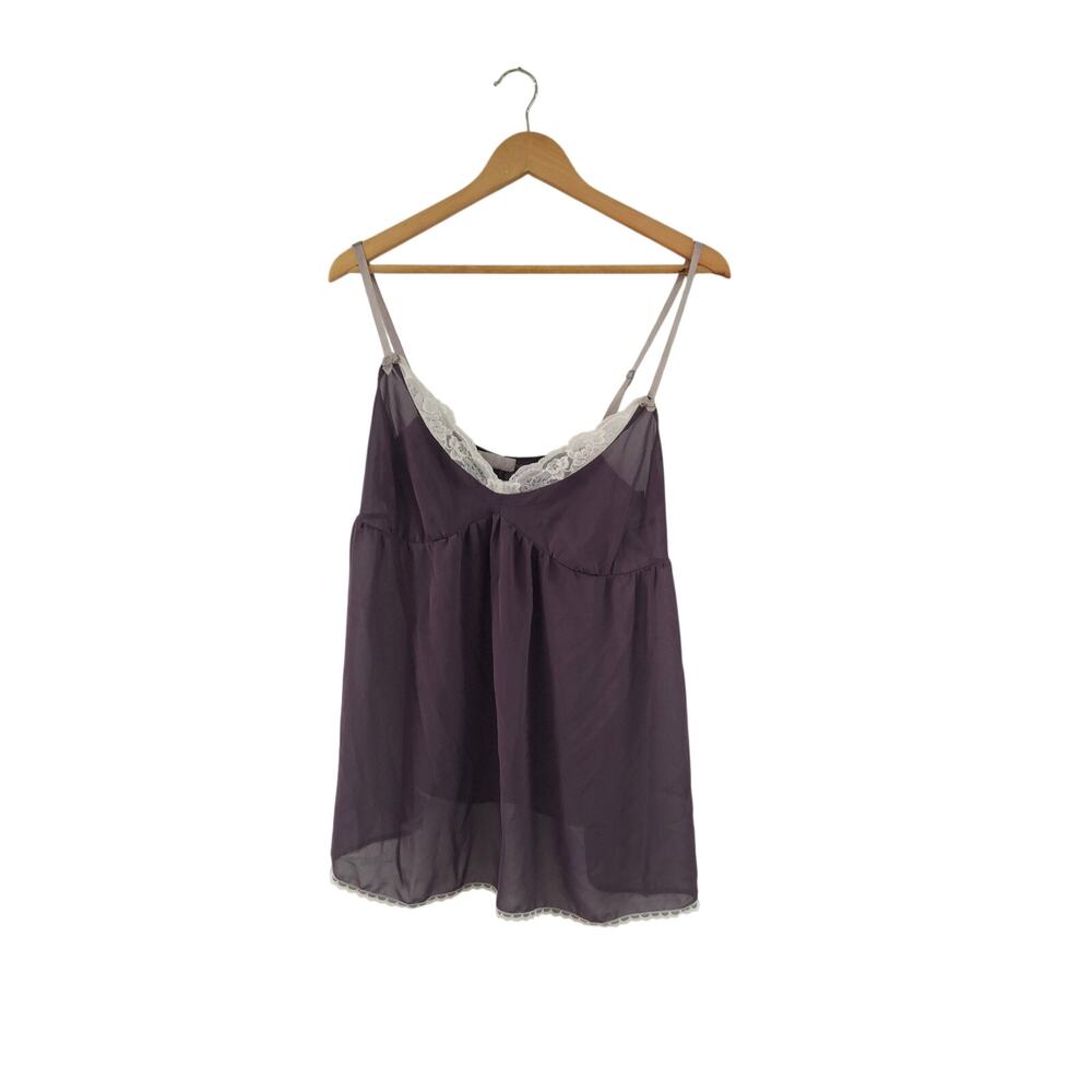 Vintage Victoria's Secret Purple Sheer Babydoll Top XL